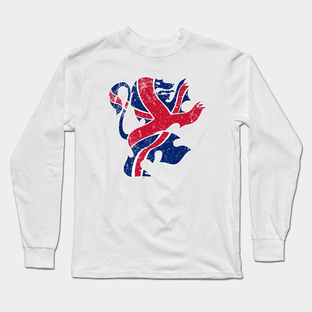 Steed and Purdey - British Lion Distressed Version Long Sleeve T-Shirt by Out of Memory